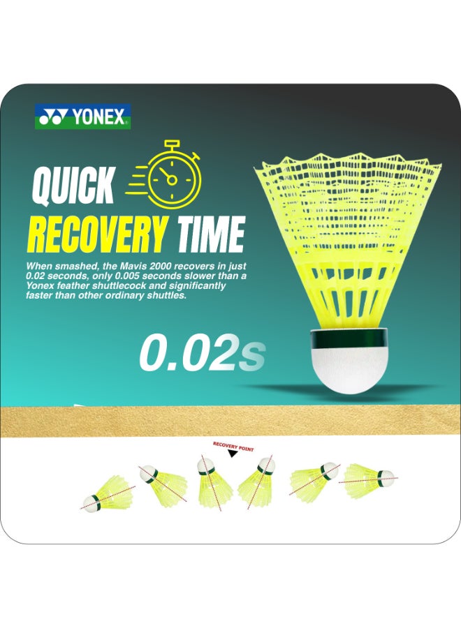 يونيكس مجموعة يونيكس مافيس 2000 من كرات الريشة المصنوعة من النايلون (6 كرات) - كرات ريشة اصطناعية ممتازة للريشة الطائرة، تتميز بمسار طيران احترافي، ومتانة عالية، وسرعة ثابتة للعب التنافسي - Image 4